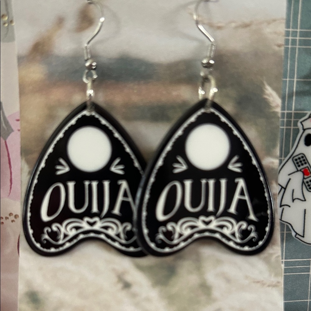 Ouija Black and White Earrings